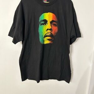 Bob Marley vintage Zion Rootswear Black Tee with Reggae Graphic